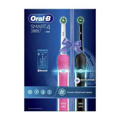 Набор Зубная щетка электрическая Smart 4 тип 3767 с заряд. устр. 3757 розовая+черная Oral-B/Орал-би арт. 2070120