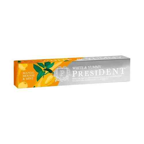 Паста зубная President/Президент white & yummy манго-мусс с мятой туба 75г арт. 1272035