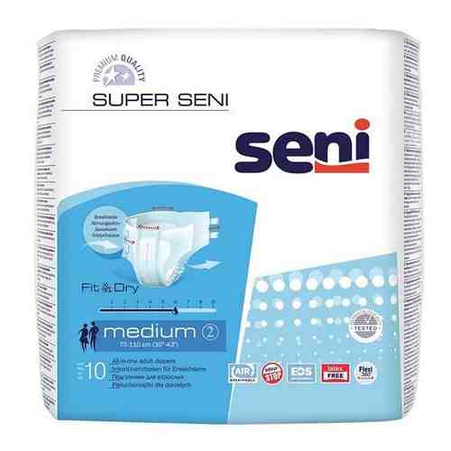 Подгузники Super Seni (Супер Сени) medium р.2 75-110 см. 1700 мл 10 шт. арт. 495658