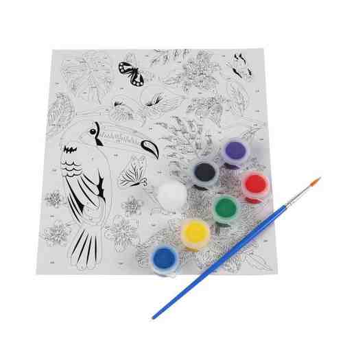 Раскраска А5 по номерам краски 7 цветов и кисточка в комплекте Мультиарт 50шт арт. 1668844