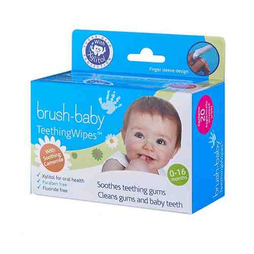 Салфетки влажные для ротовой полости для детей с 0-16 мес. DentalWipes Brush-Baby/Браш-Бэби 20шт арт. 2259494