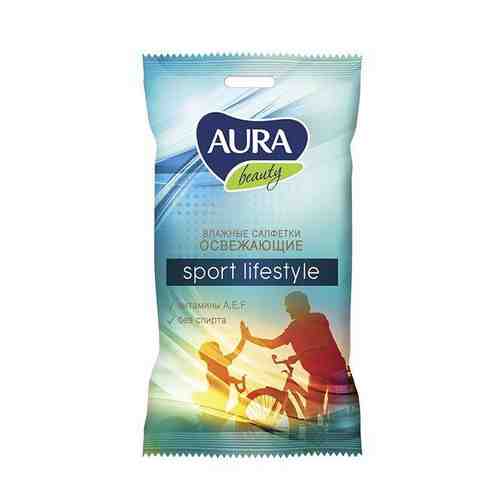 Салфетки влажные освежающие Sport lifestyle pocket-pack Aura/Аура 15шт арт. 1426430