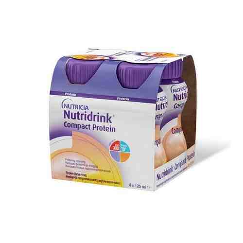 Смесь со вкусом персик-манго Компакт Протеин Nutridrink/Нутридринк 125мл 4шт арт. 495975