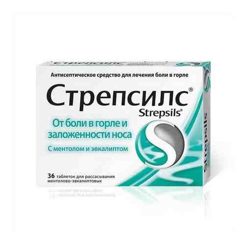 Стрепсилс ментол-эвкалипт таблетки для рассасывания 36шт арт. 491006