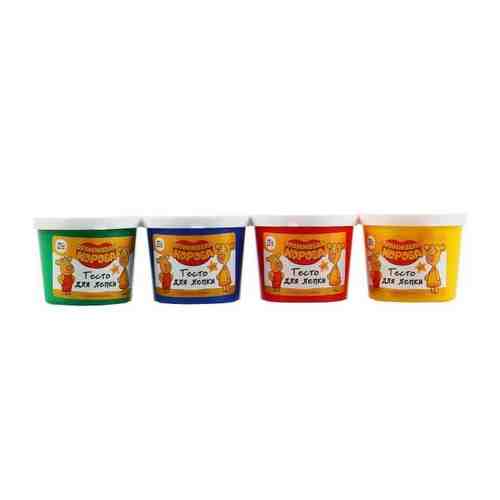 Тесто для лепки 4 цвета классические Оранжевая корова Мультиарт по 60г 18шт арт. 1668658