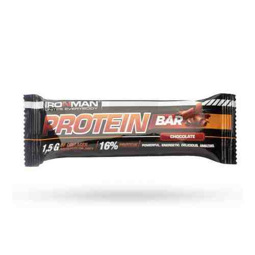 Батончик протеиновый с коллагеном шоколад в темной глазури Protein Bar Ironman 50г 12шт арт. 1431380