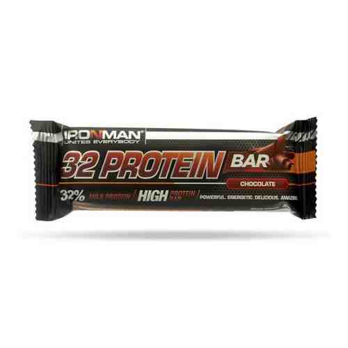 Батончик протеиновый шоколад в темной глазури 32 Protein Ironman 50г 12шт арт. 1431328