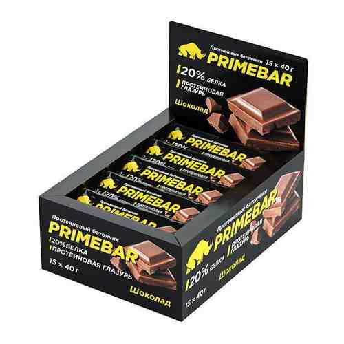 Батончик с содержанием протеина со вкусом шоколада Primebar 600г-15 шт арт. 1513230