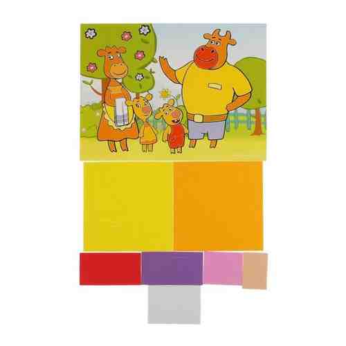 Набор для детского творчества аппликация из ЭВА Оранжевая корова Мультиарт 17х23см 100шт арт. 1668734