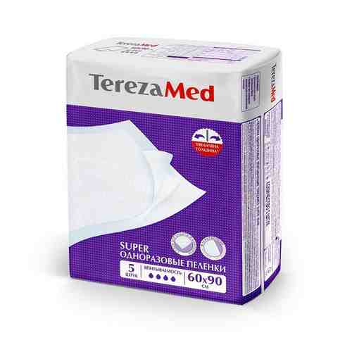 Пеленки одноразовые медицинские впитывающие Super TerezaMed 60x90 5шт арт. 1565064