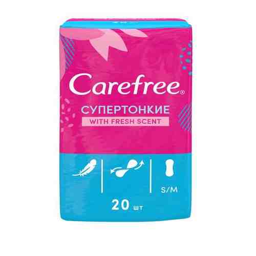 Прокладки ежедневные супертонкие свежий аромат Carefree/Кэфри fresh scent 20шт (инд уп) арт. 567842