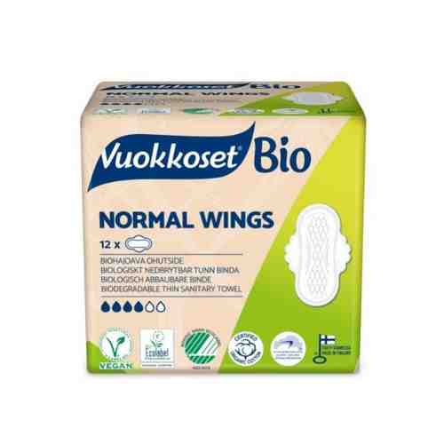 Прокладки гигиенические женские с крылышками Normal Wings Bio Vuokkoset 12шт арт. 2194736