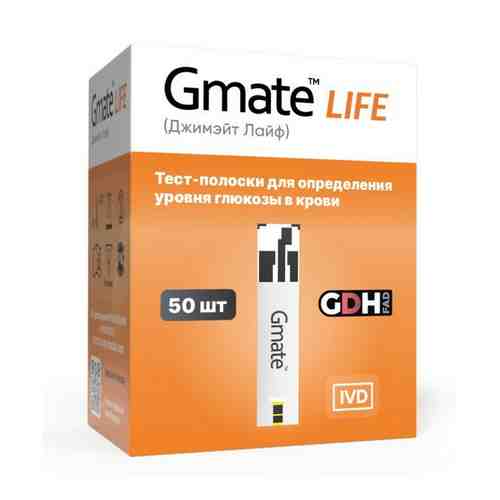 Тест-полоски для определения уровня глюкозы в крови Gmate Life GDH 50 шт. арт. 1277915