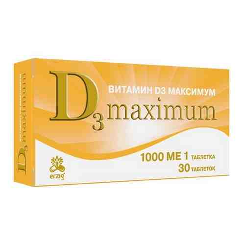 Витамин Д3 Максимум Erzig таблетки 1000МЕ 200мг 30шт арт. 1296922