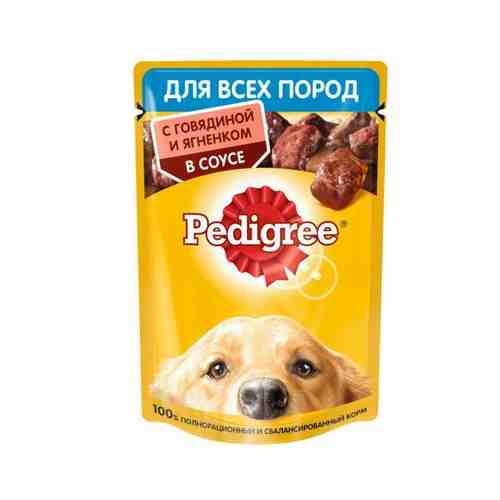 Корм влажный для взрослых собак всех пород с говядиной и ягненком в соусе Pedigree 85г арт. 1606178