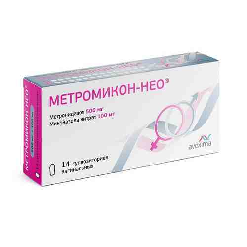 Метромикон-Нео суппозитории вагинал. 500мг+100мг 14шт арт. 572022
