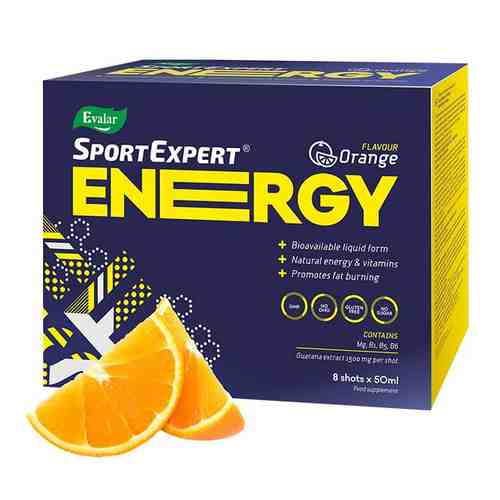 СпортЭксперт Энергия со вкусом апельсина без сахара р-р д/приема вн. Эвалар 50мл 8шт арт. 1567342