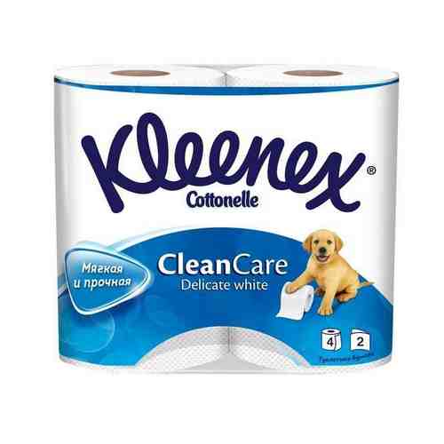 Туалетная бумага Kleenex/Клинекс белая Delicate White, 2 сл., 4 шт. арт. 491573